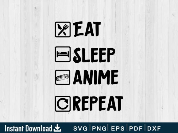 Eat Sleep Anime Gaming Repeat Tee: Graphics for Crafts