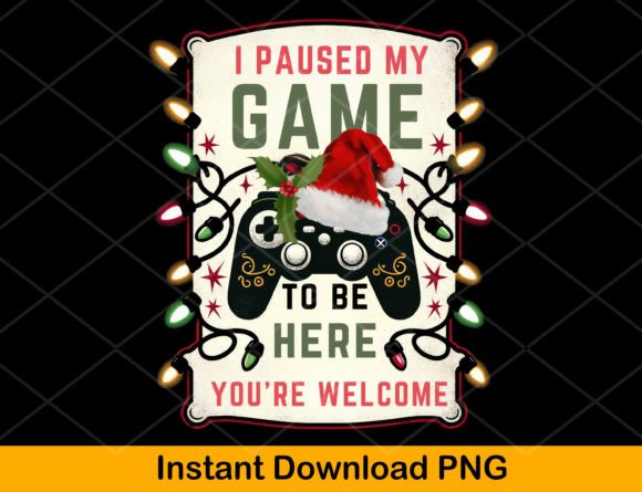 Funny Gaming Christmas PNG: Graphics for Crafts