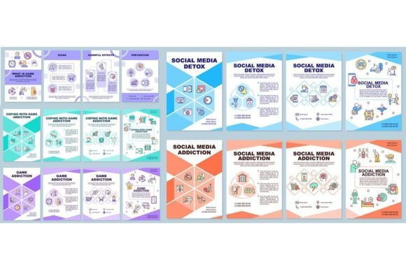 Game Addiction Brochure Template Set: Graphics for Branding