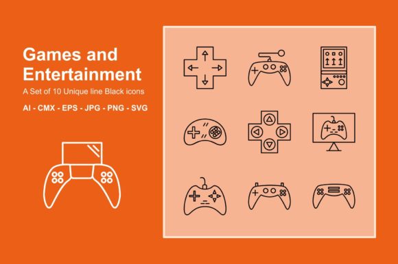 Games and Entertainment Line Icon Set: Graphics & Icons Review