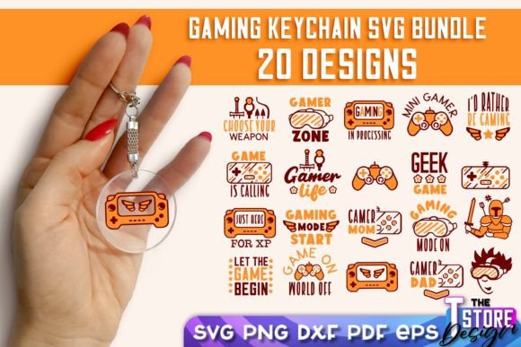 Gaming Keychain SVG: Graphics for Crafts