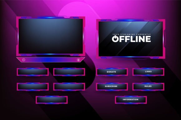Girly Live Streaming Overlay Vector: Graphics & Templates