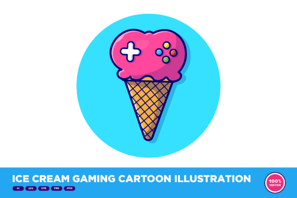 Ice Cream Gaming Illustration: Graphics for Brands
