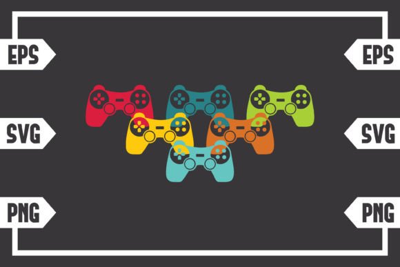 Retro Colors Gaming Controller: Graphics for Crafts