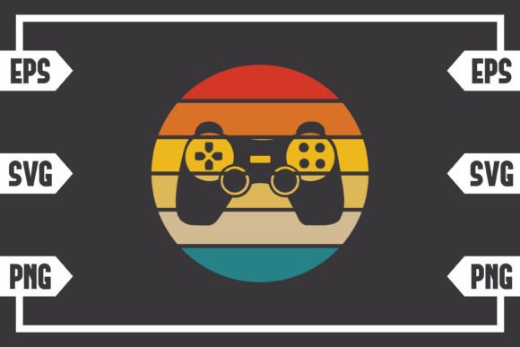 Retro Sun Gaming Controller: Graphics for Crafts