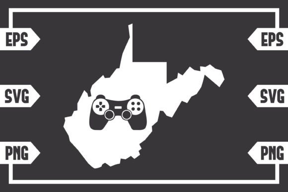 West Virginia Gaming Controller Graphics for Crafts